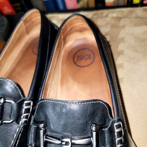 Men's 1901 Black Leather Bit Driving Shoes Loafers Casual Slip-on 10M - Picture 15 of 15